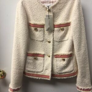 LK Bennett Cream and Pink Women's Blazer